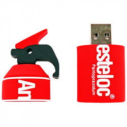 Pamięć USB w kształcie gaśnicy z logo. Upominek reklamowy w kształcie na zamówienie.