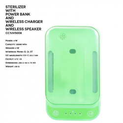 Plastic ER CLASSIC CC1UVS008 UV-C QI BT Sterilizer with Power Bank and Wireless Charger and Wireless Speaker
